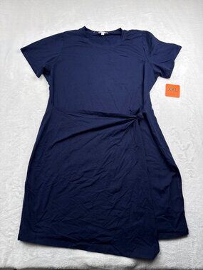 Threads 4 Thought Womens Navy Blue Wrap Knit Dress XXL